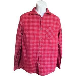 NWT Mens Houston White Red Plaid Button Down Long Sleeve Shirt - Sz M